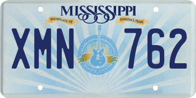 MS license plate XMN762
