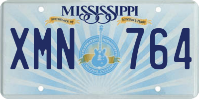 MS license plate XMN764