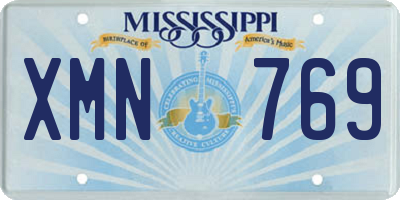 MS license plate XMN769