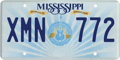 MS license plate XMN772