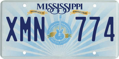 MS license plate XMN774