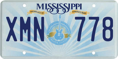 MS license plate XMN778