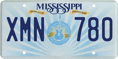 MS license plate XMN780