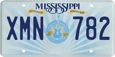 MS license plate XMN782