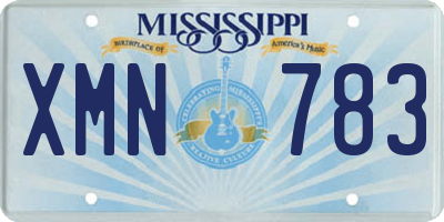MS license plate XMN783