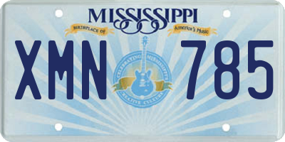 MS license plate XMN785
