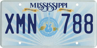MS license plate XMN788