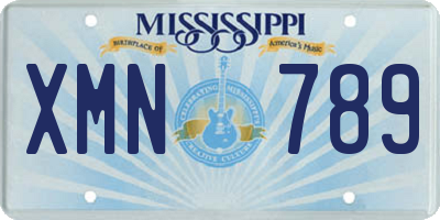 MS license plate XMN789
