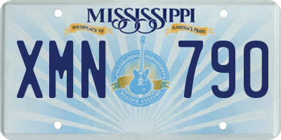 MS license plate XMN790