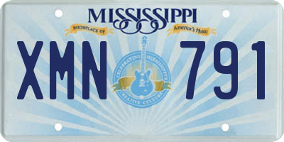 MS license plate XMN791