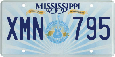 MS license plate XMN795
