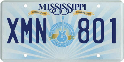 MS license plate XMN801