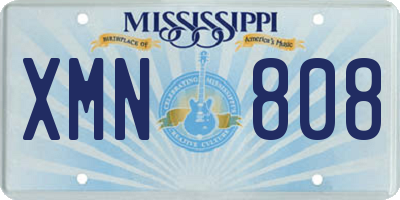 MS license plate XMN808