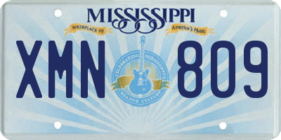 MS license plate XMN809