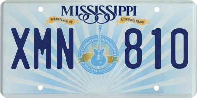 MS license plate XMN810
