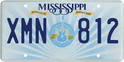 MS license plate XMN812