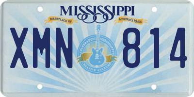 MS license plate XMN814