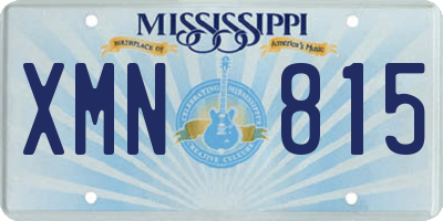 MS license plate XMN815