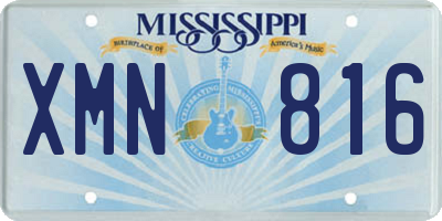 MS license plate XMN816