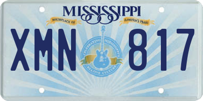 MS license plate XMN817