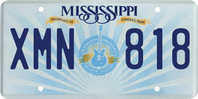 MS license plate XMN818