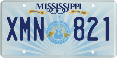 MS license plate XMN821