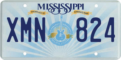 MS license plate XMN824