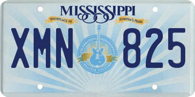 MS license plate XMN825