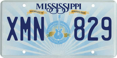 MS license plate XMN829