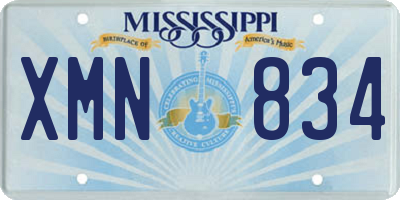 MS license plate XMN834