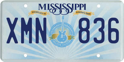 MS license plate XMN836