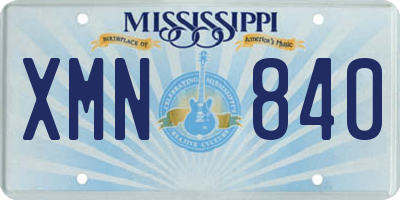 MS license plate XMN840