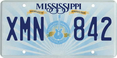 MS license plate XMN842