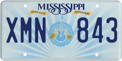 MS license plate XMN843
