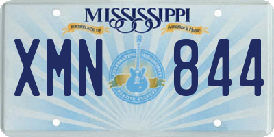 MS license plate XMN844