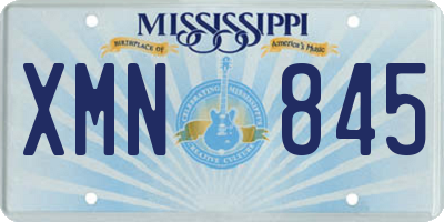 MS license plate XMN845