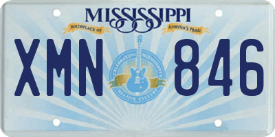 MS license plate XMN846