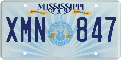 MS license plate XMN847