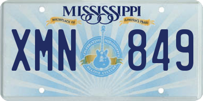 MS license plate XMN849