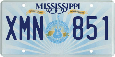 MS license plate XMN851