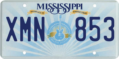 MS license plate XMN853