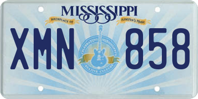 MS license plate XMN858