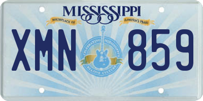 MS license plate XMN859