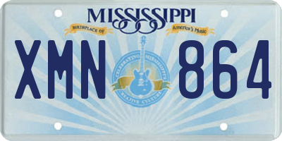MS license plate XMN864