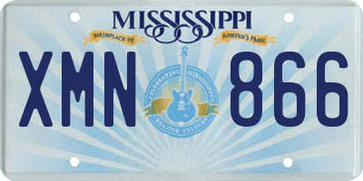 MS license plate XMN866