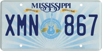 MS license plate XMN867