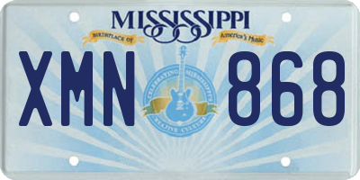 MS license plate XMN868