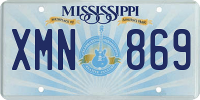 MS license plate XMN869