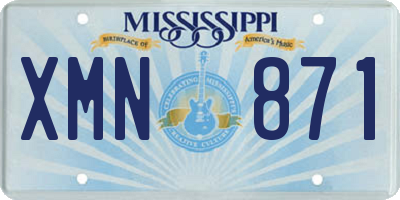 MS license plate XMN871