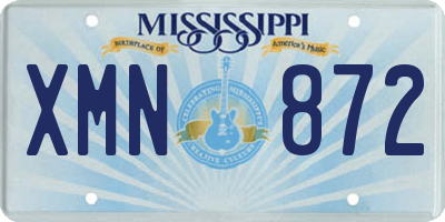 MS license plate XMN872